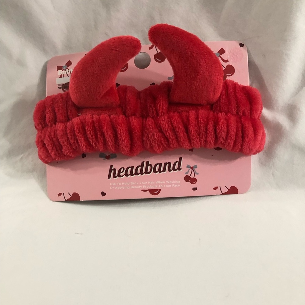 Plush Red Horn Headband